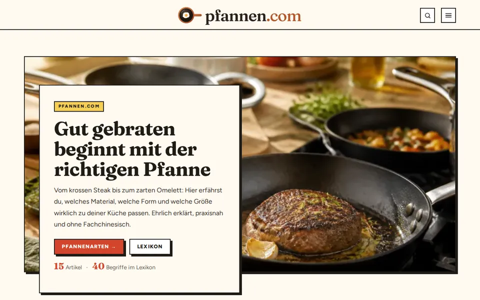 Startseite von pfannen.com